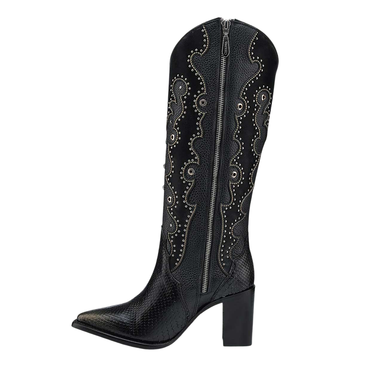 Cuadra WMN Python Knee-High Boots 4I14PH Black