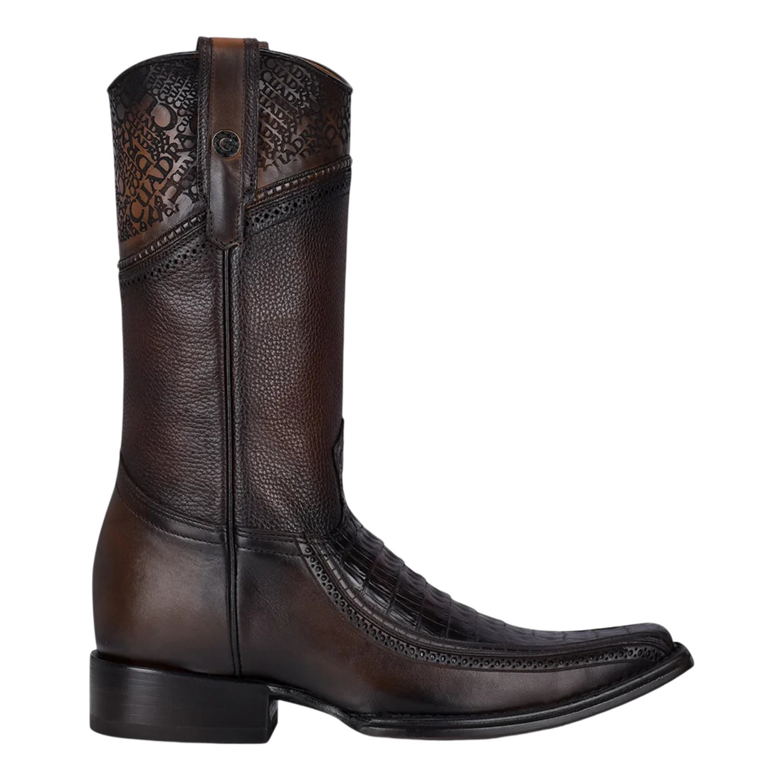 Cuadra Men Caiman Narrow Square Toe Boot 1B1DFY Chocolate