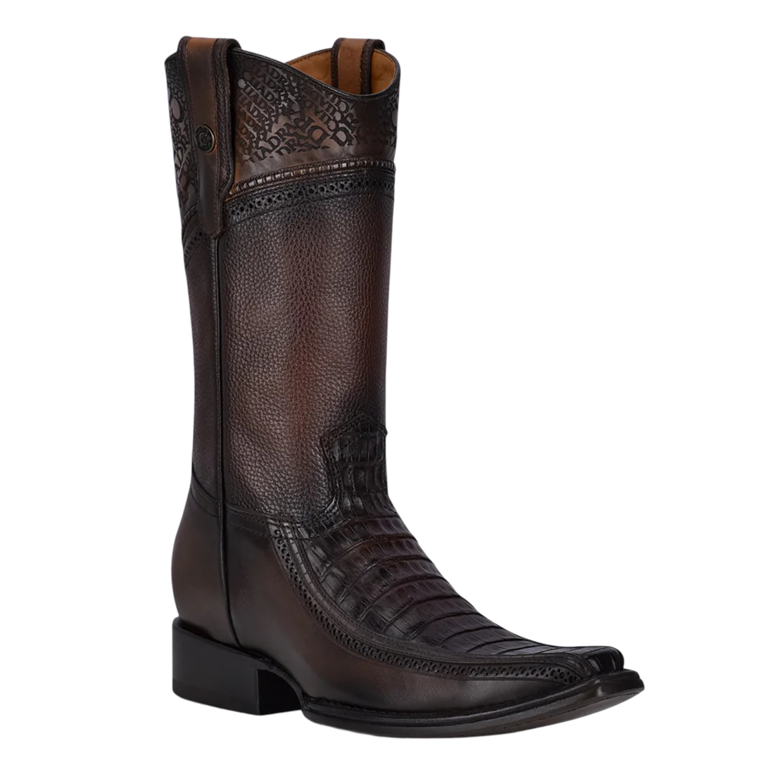 Cuadra Men Caiman Narrow Square Toe Boot 1B1DFY Chocolate