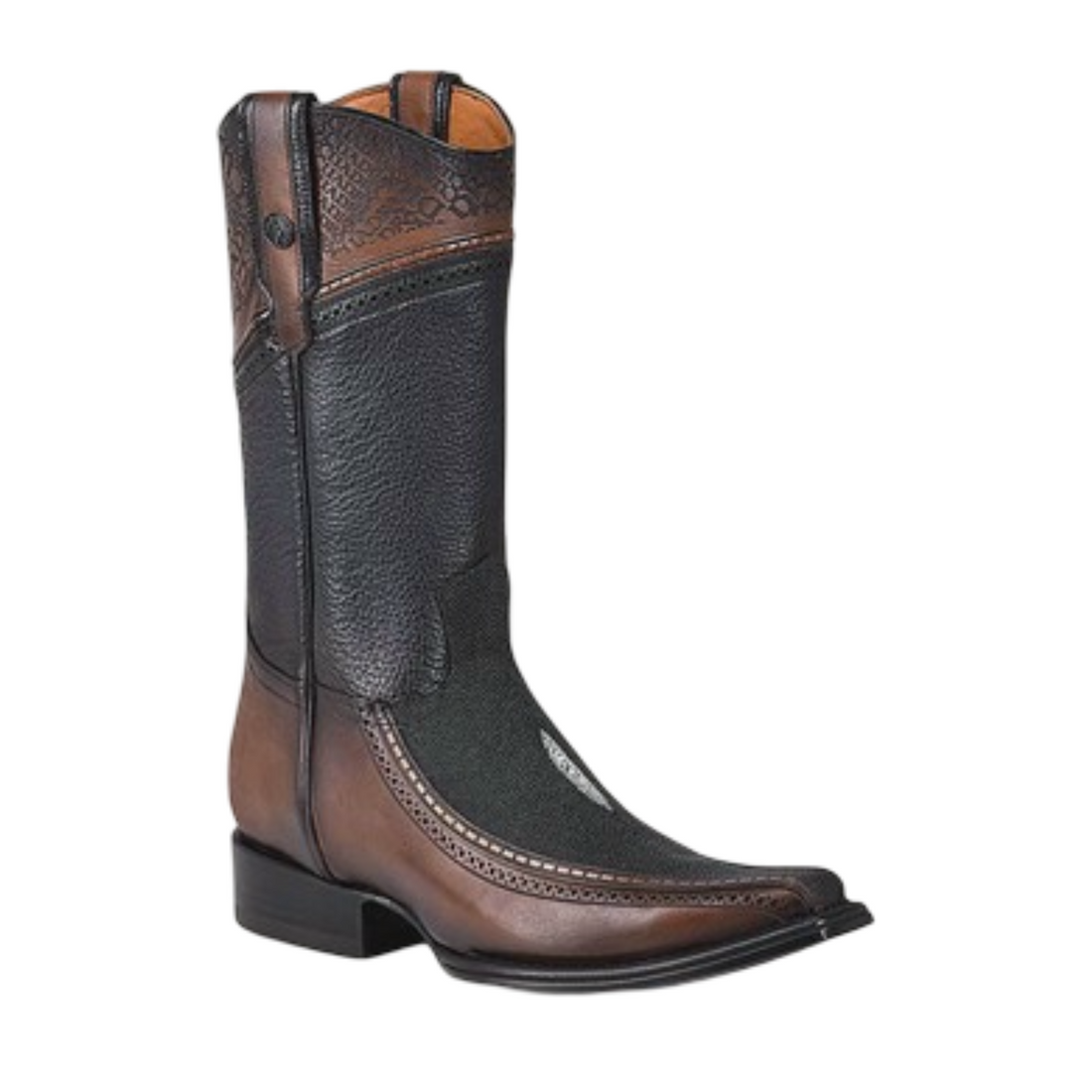 Cuadra Men Stingray Narrow Square Toe Boot 1B1DMA Black