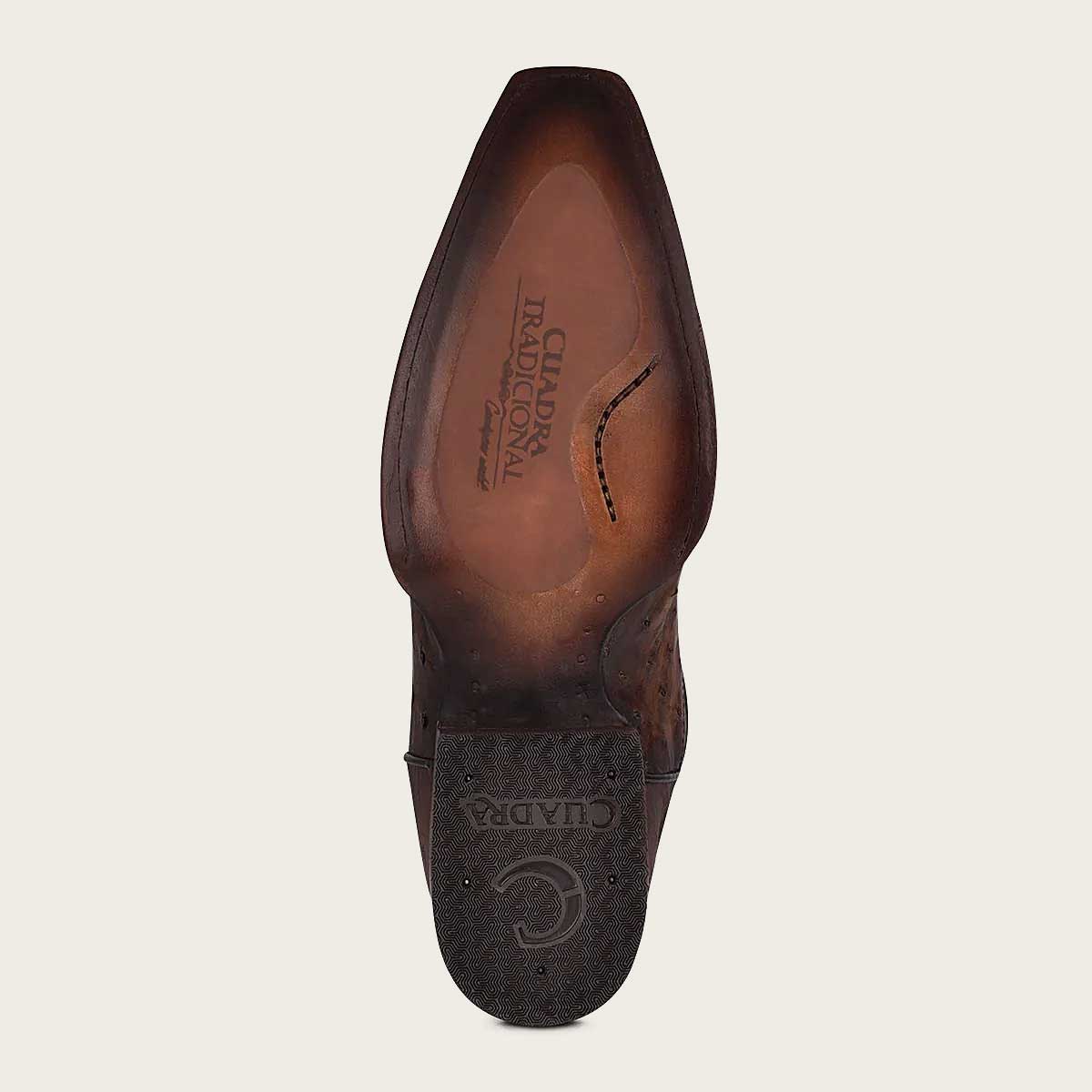 Cuadra Engraved dark brown leather boot