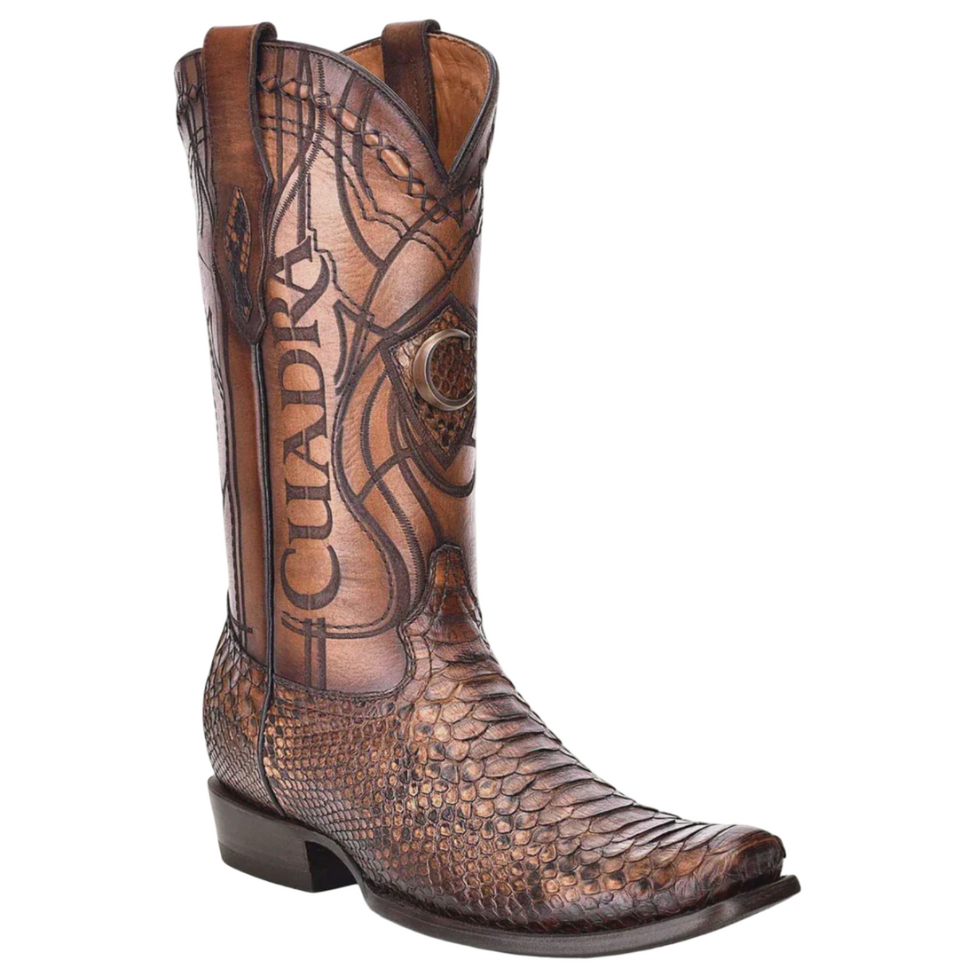 Cuadra MN Python Narrow Square Toe Boot 1J1NPH Brown