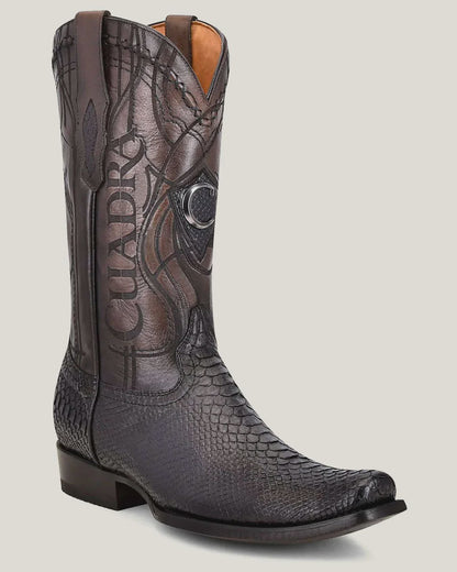 Cuadra MN Python Narrow Square Toe Boot 1J1NPH Black