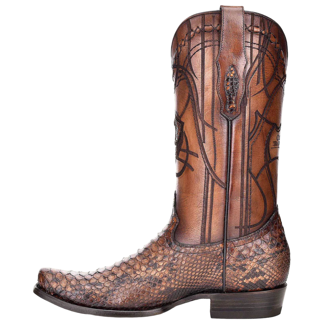 Cuadra MN Python Narrow Square Toe Boot 1J1NPH Brown