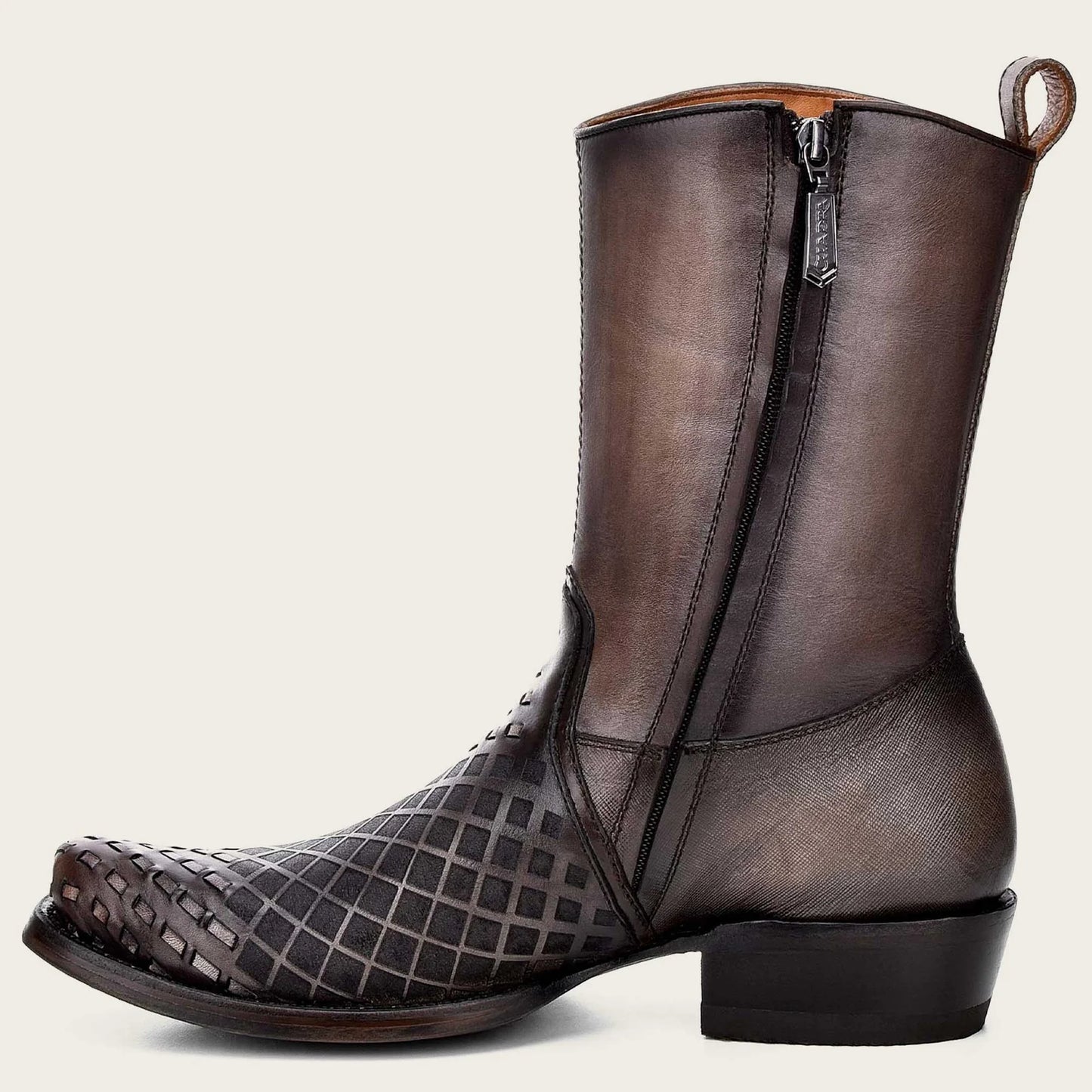 Cuadra Engraved grey oxford cowboy boots for men