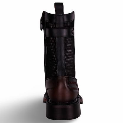 Cuadra Men Python Narrow Square Toe Boot 1J2VPH Black