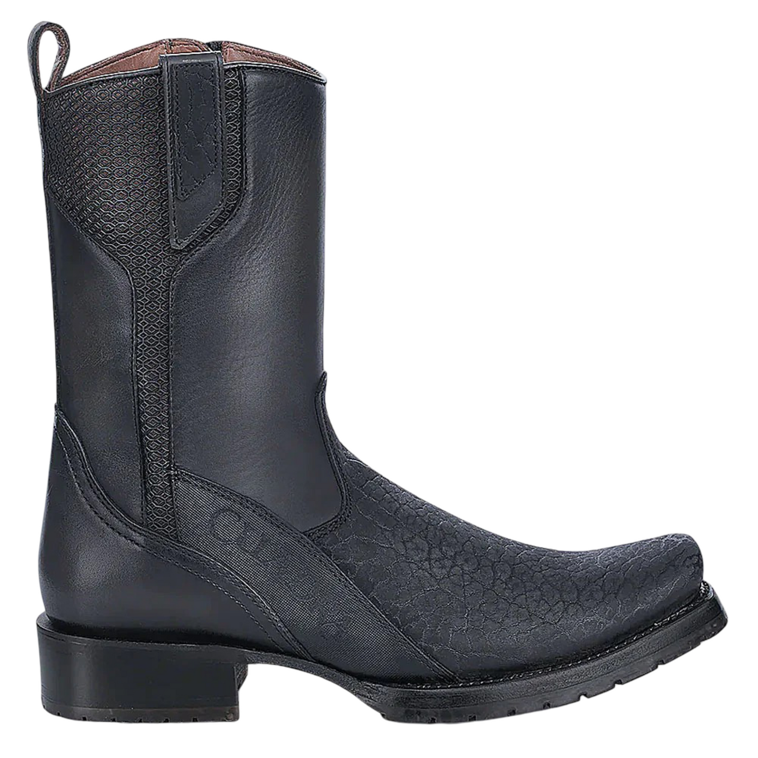 Cuadra Men Urban Oxford Cowhide Narrow Square Toe Boot 1J3HTC Black
