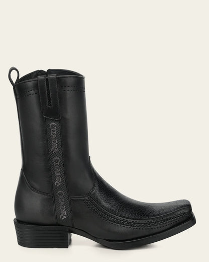 Cuadra Men Ostrich Leg Narrow Square Toe Boot 1J4JAP Black