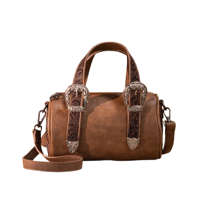 Montana West WMN  Western Tooled Buckle Mini Barrel Crossbody Bag MW1338-8802LCF