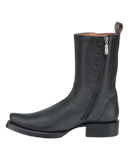 Cuadra MN Urban Engraved Zipper Narrow Sq Toe Boot 1J3NRS Black
