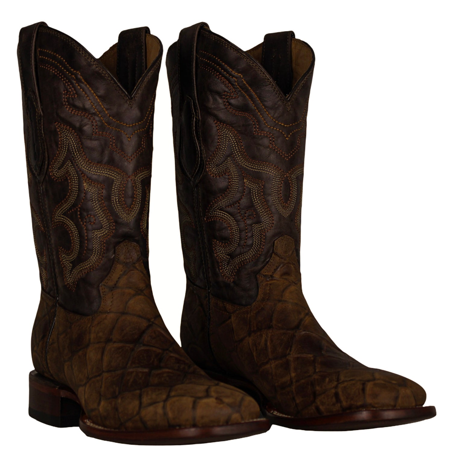 Cerrito MN Pirarucu Imitation Square Toe Boot ISB030C Mink