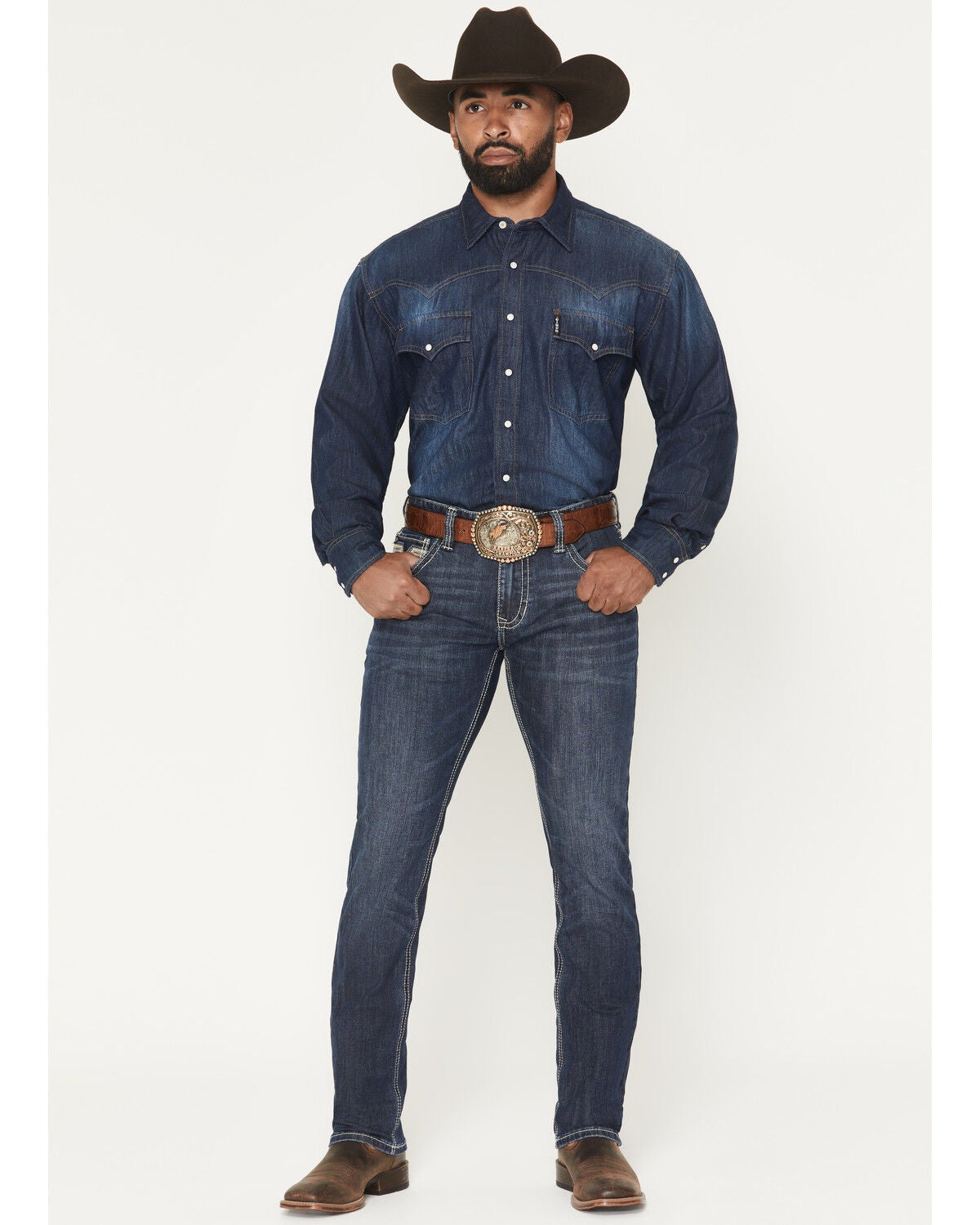 Rock &amp; Roll Men Rope Stitch Skinny Jeans BM2MD06143