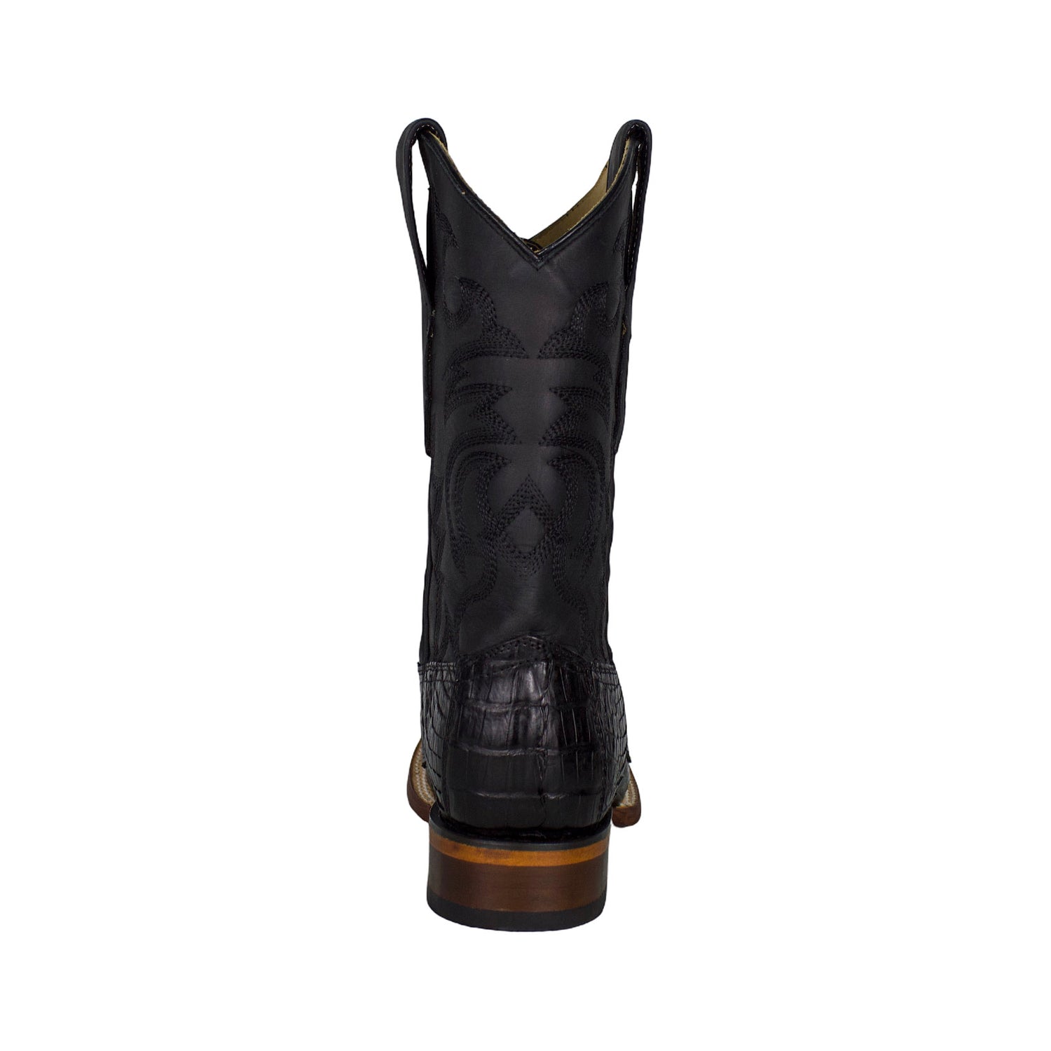 Los Altos Men Caiman Tail Black 8220105 Square Toe Boot
