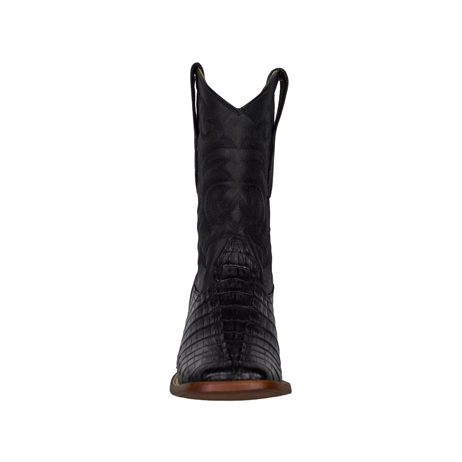 Los Altos Men Caiman Tail Black 8220105 Square Toe Boot