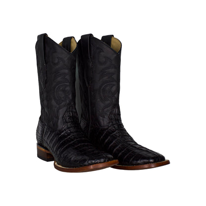 Los Altos Men Caiman Tail Black 8220105 Square Toe Boot