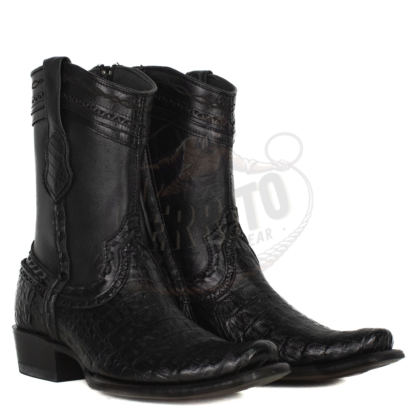 Wild West Men Caiman Black 7988205 Dubai Toe Short Boot