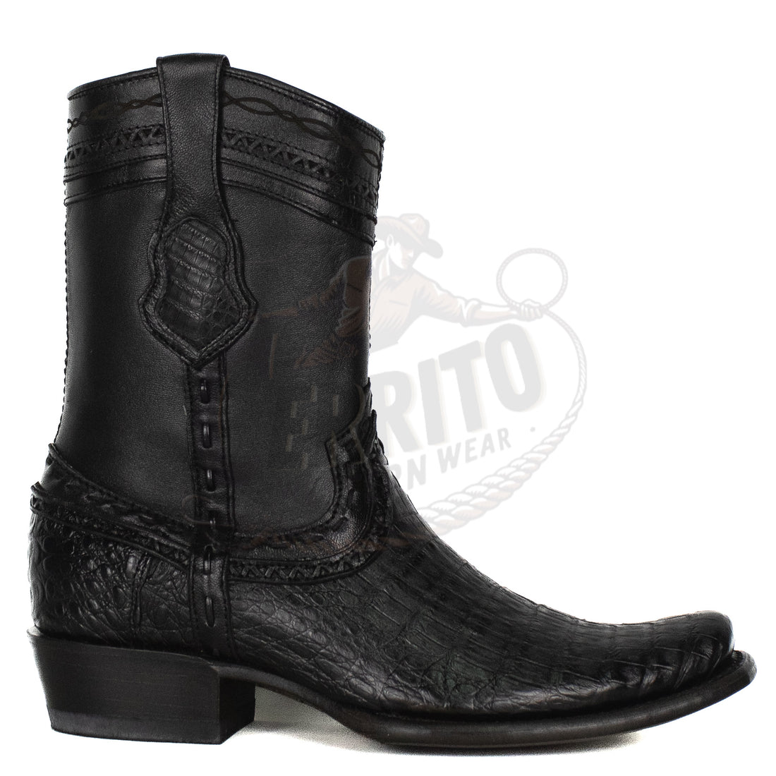 Wild West Men Caiman Black 7988205 Dubai Toe Short Boot