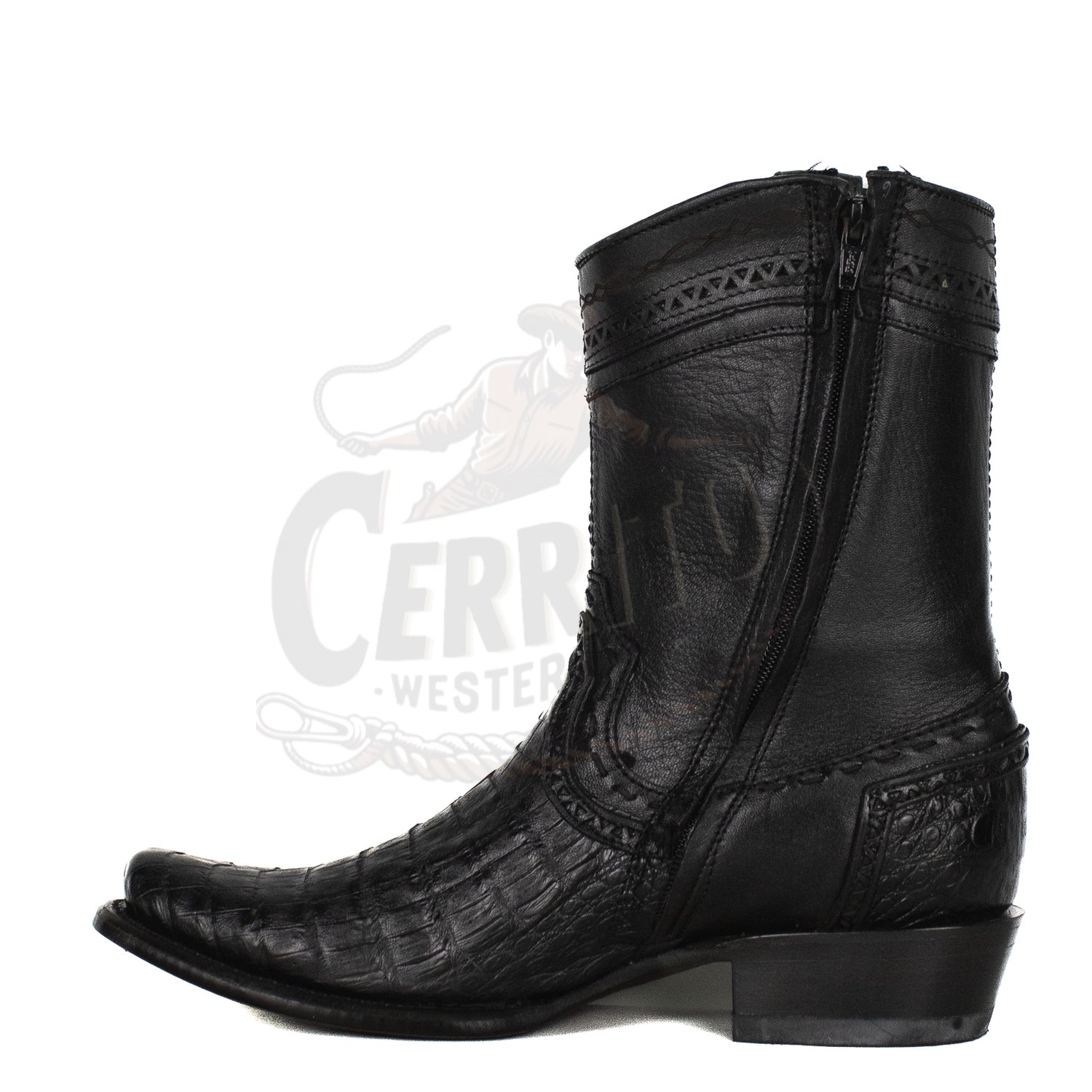Wild West Men Caiman Black 7988205 Dubai Toe Short Boot
