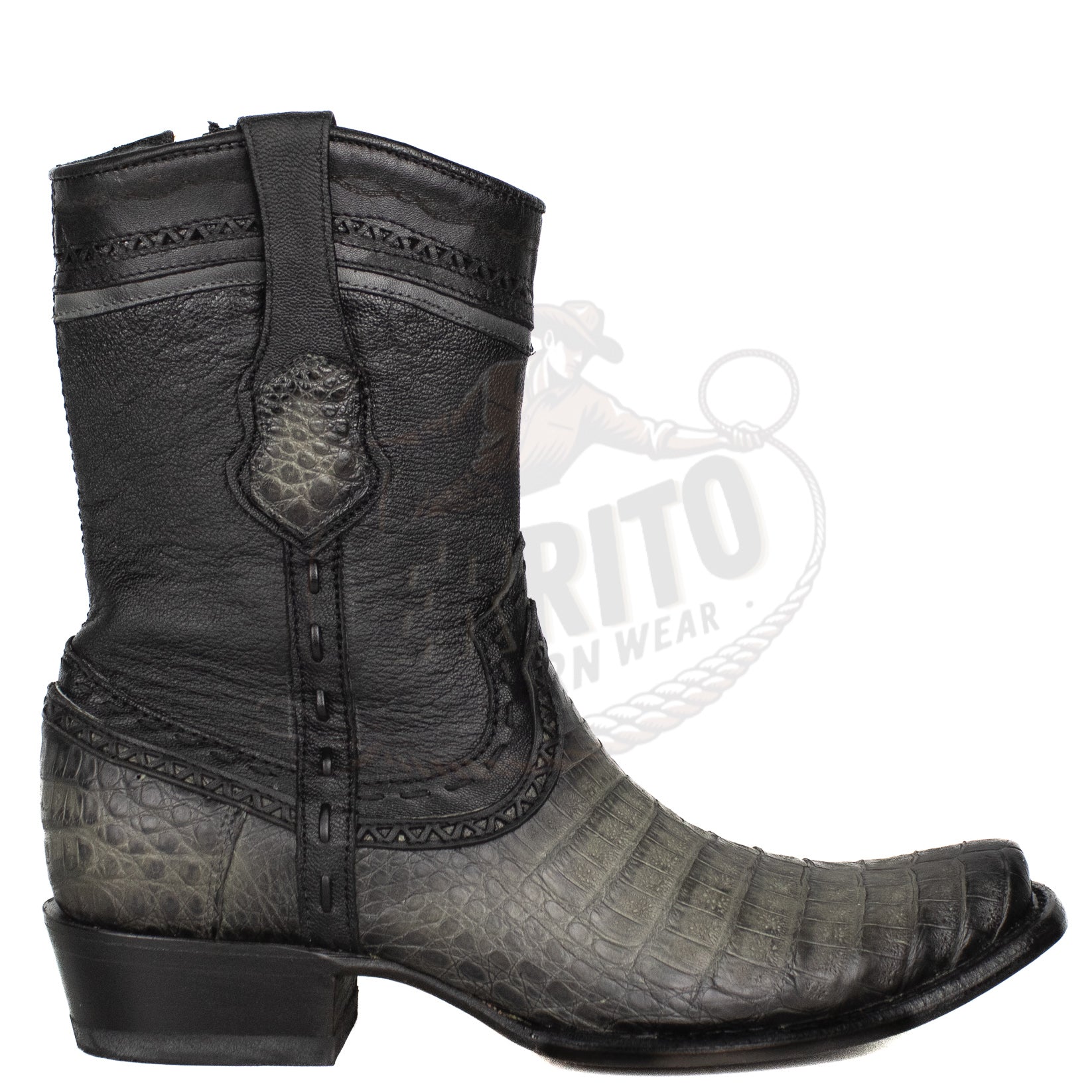 Wild West Men Caiman Faded Gray 79B8238 Dubai Toe Short Boot
