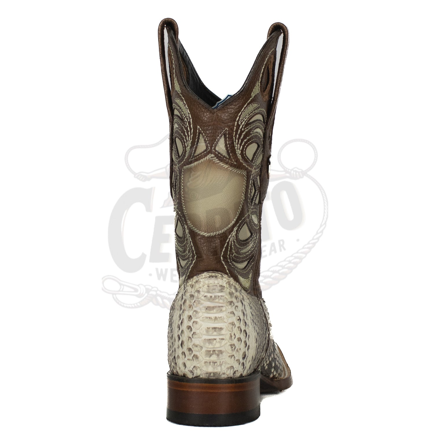 Wild West Men Natural 8245749 Python Square Toe Boot