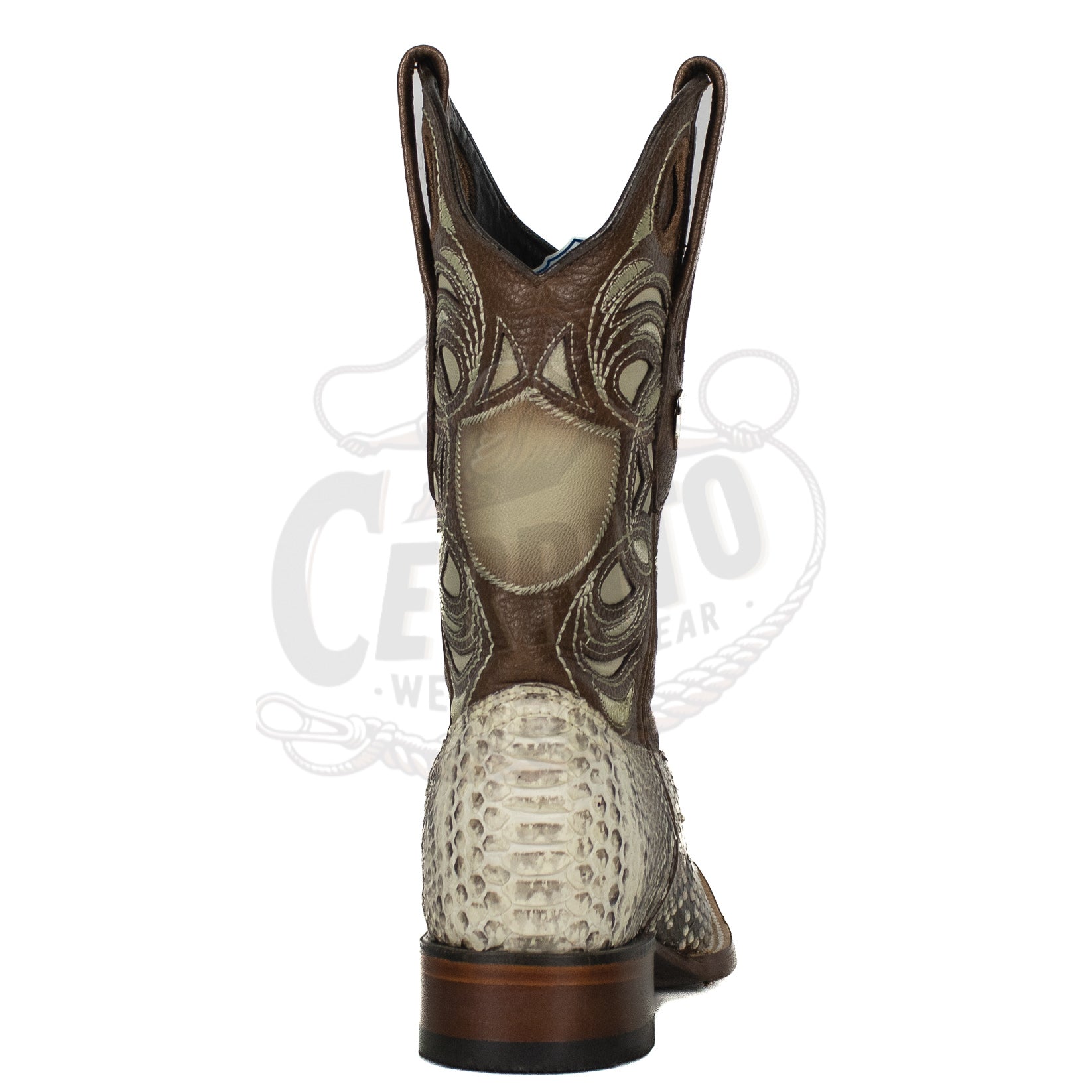 Wild West Men Natural 8245749 Python Square Toe Boot