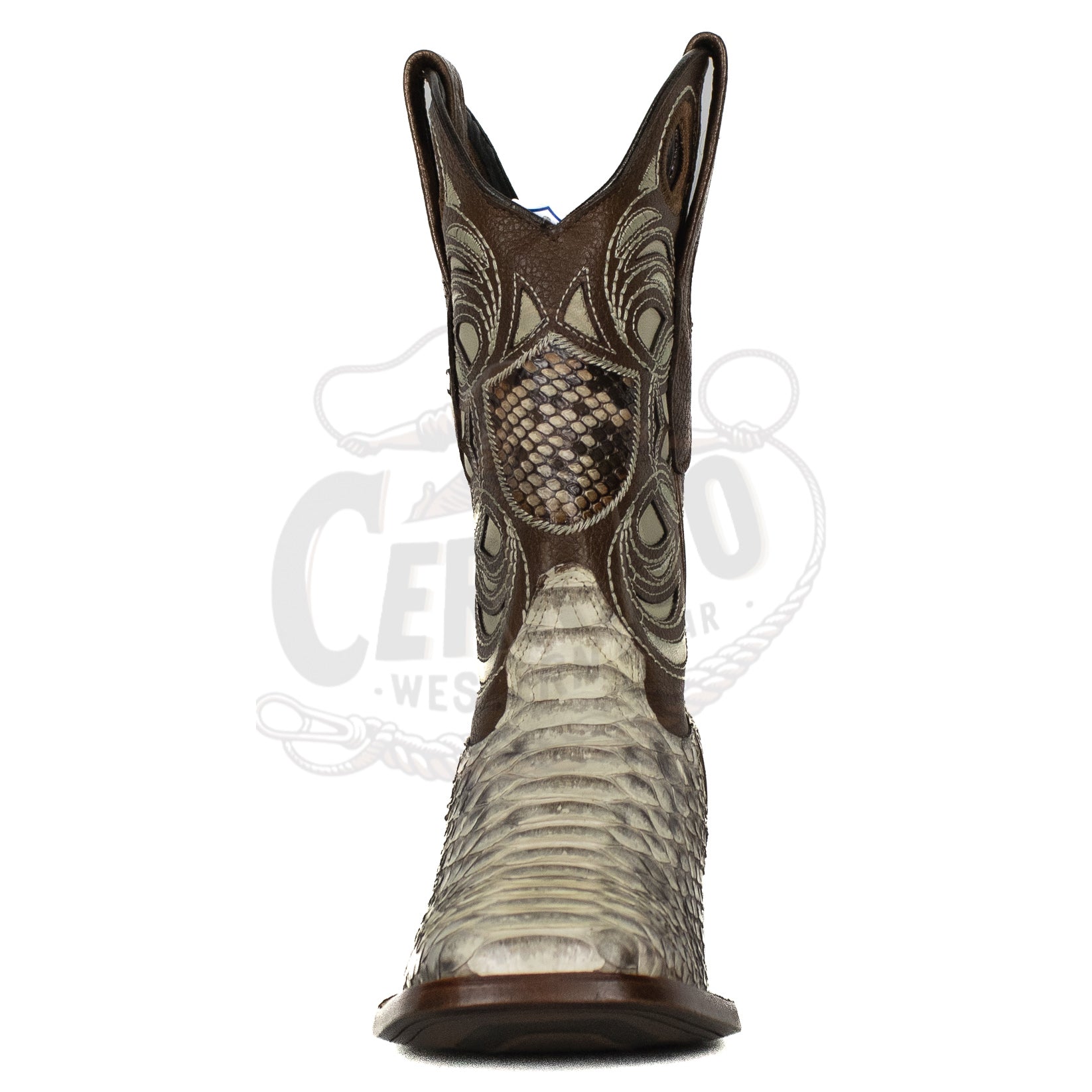 Wild West Men Natural 8245749 Python Square Toe Boot