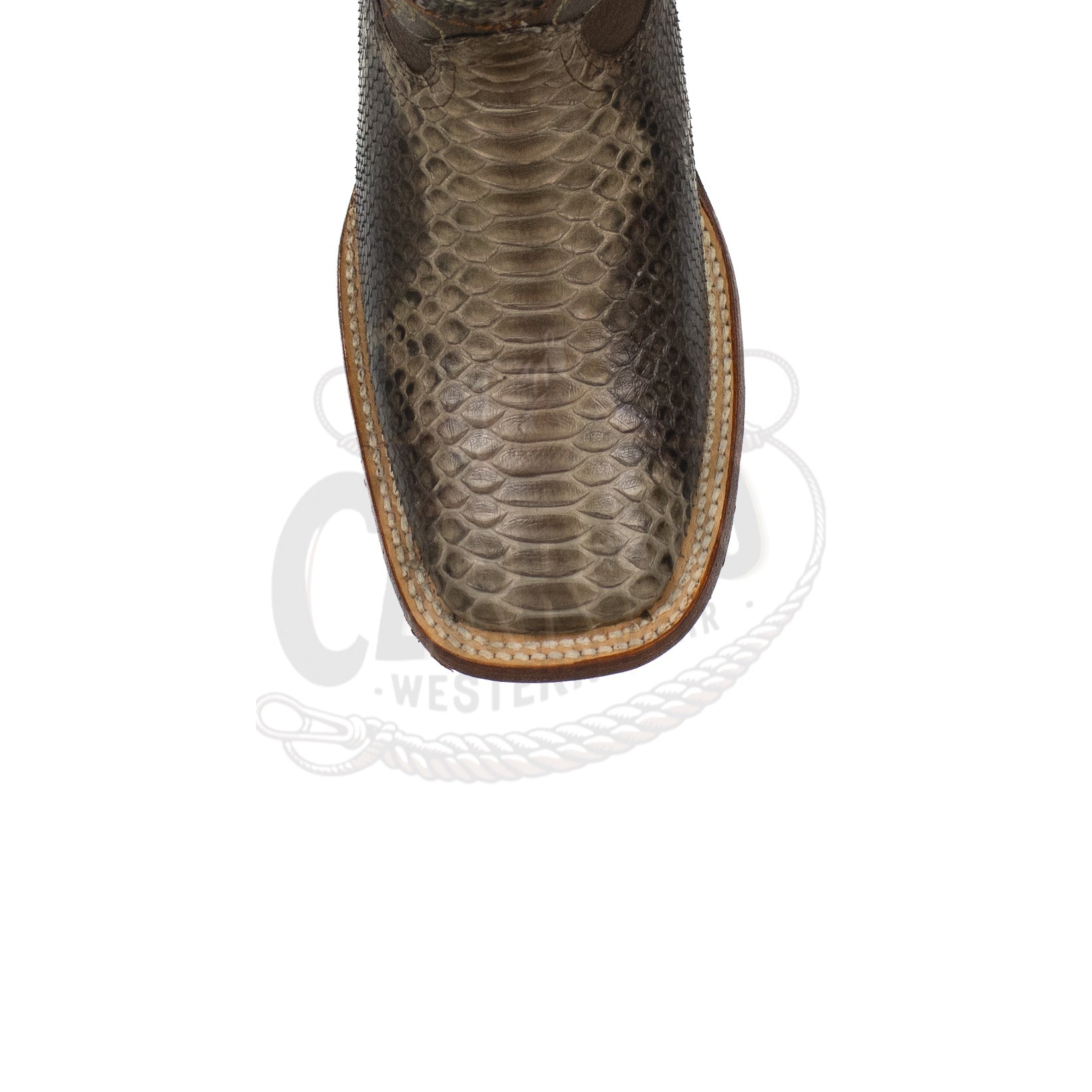Wild West Men 8245785 Rustic Brown Python Square Toe Boot