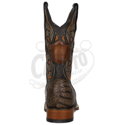 Wild West Men Caiman Belly Square Toe Brown 8248207 Boot