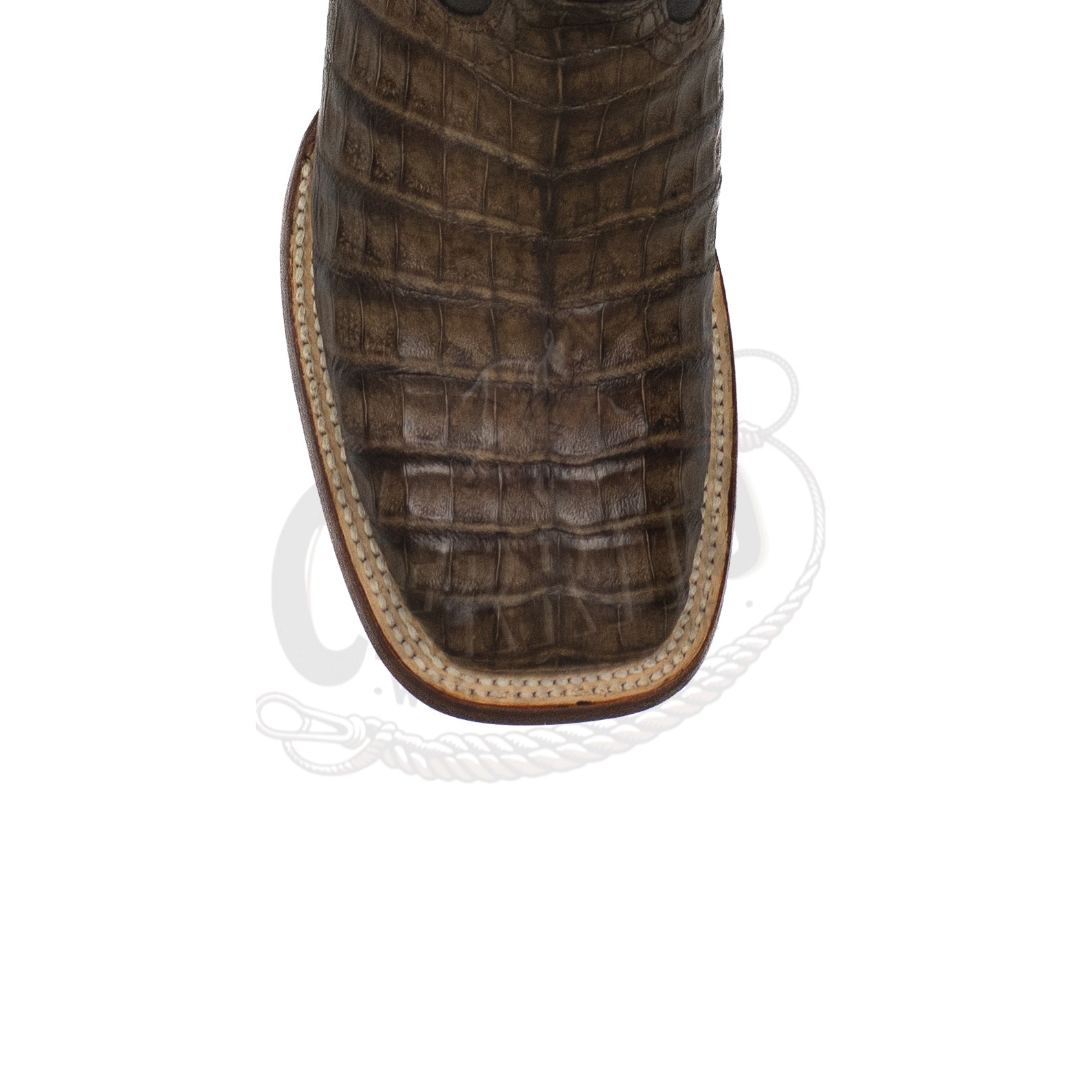 Wild West Men Caiman Belly Square Toe Brown 8248207 Boot