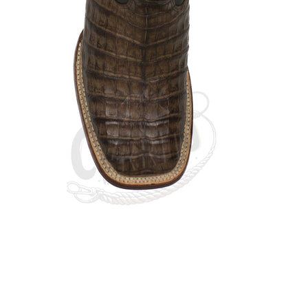 Wild West Men Caiman Belly Square Toe Brown 8248207 Boot