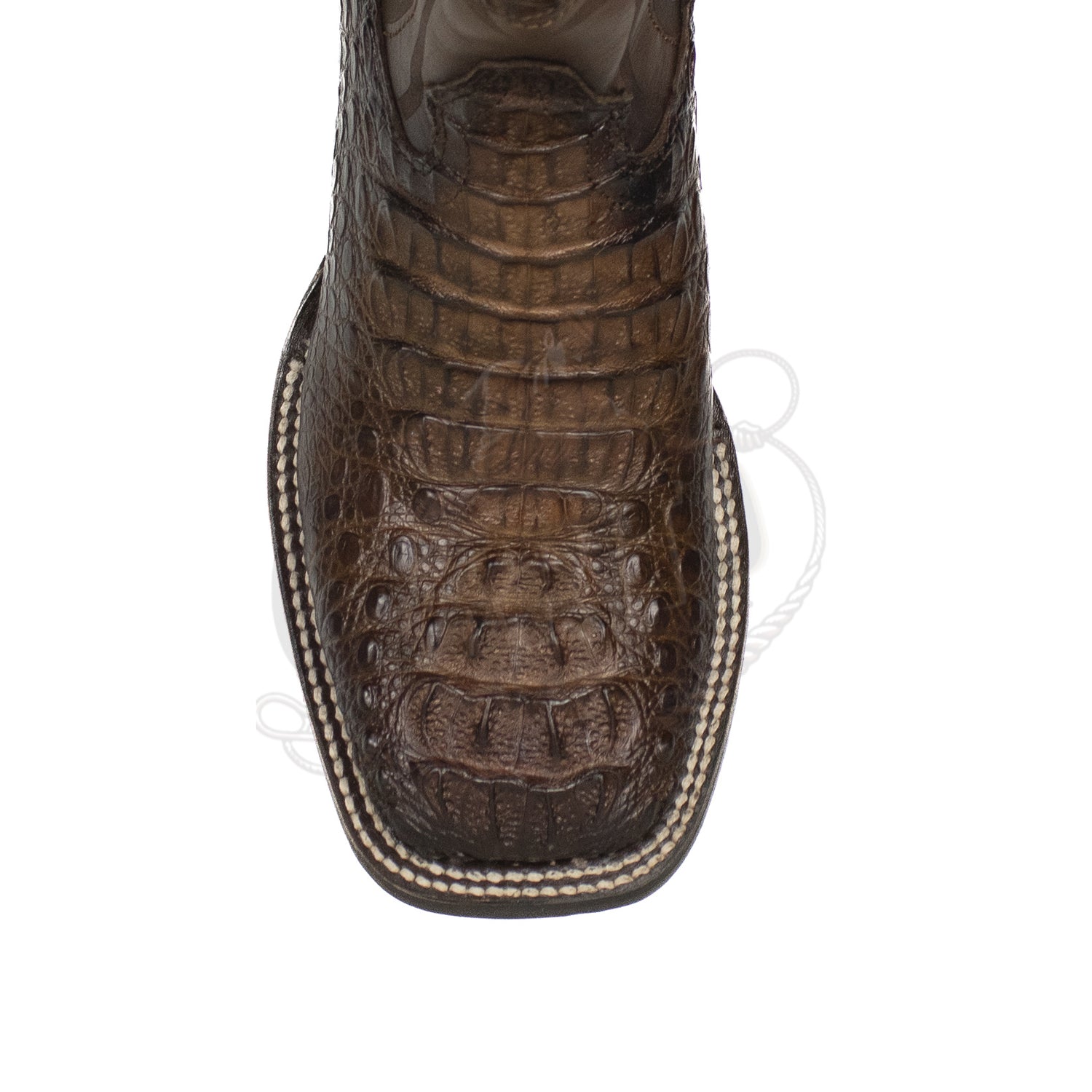 Wild West Men 824L0216 Faded Brown Caiman Hornback Wide Square Toe Boot