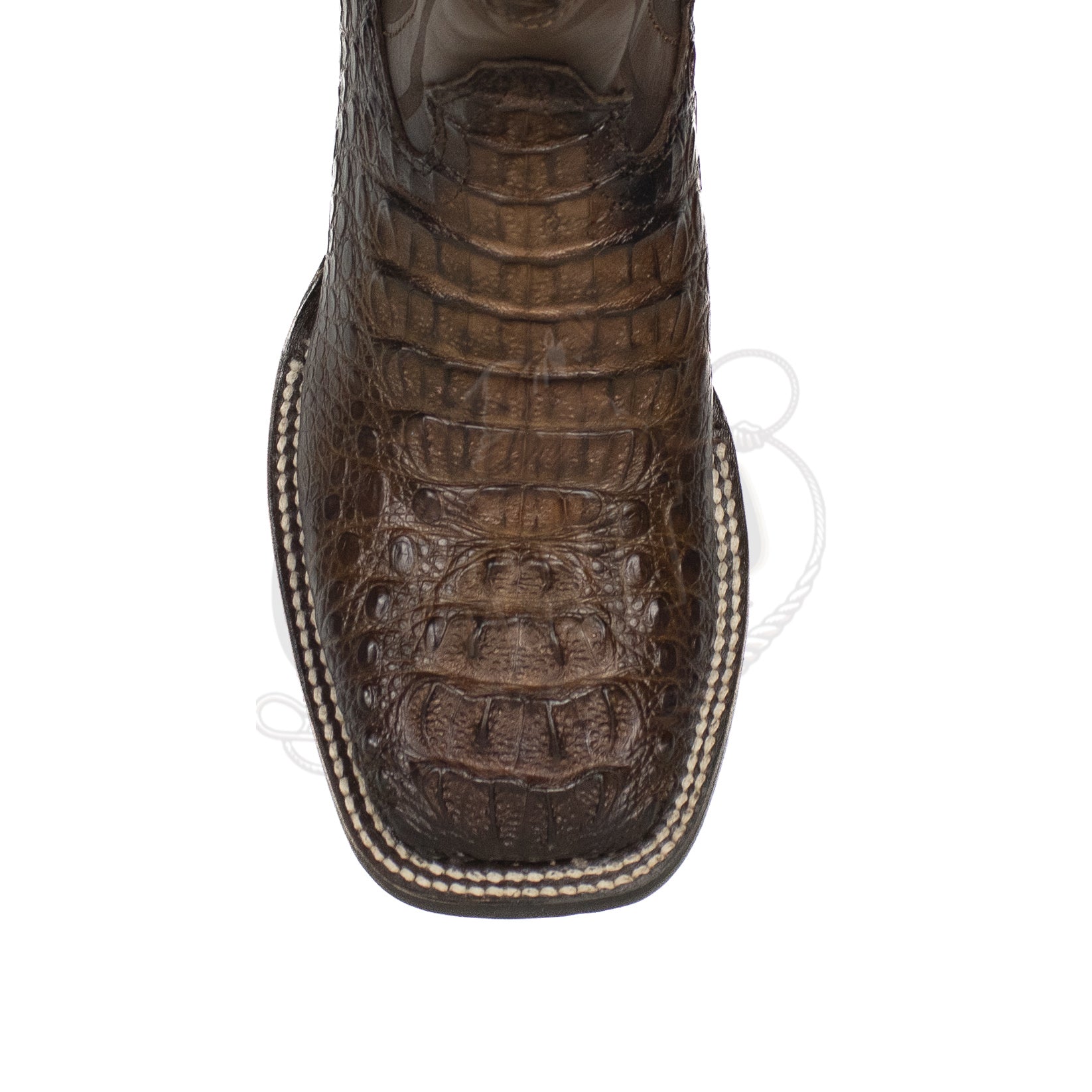 Wild West Men 824L0216 Faded Brown Caiman Hornback Wide Square Toe Boot