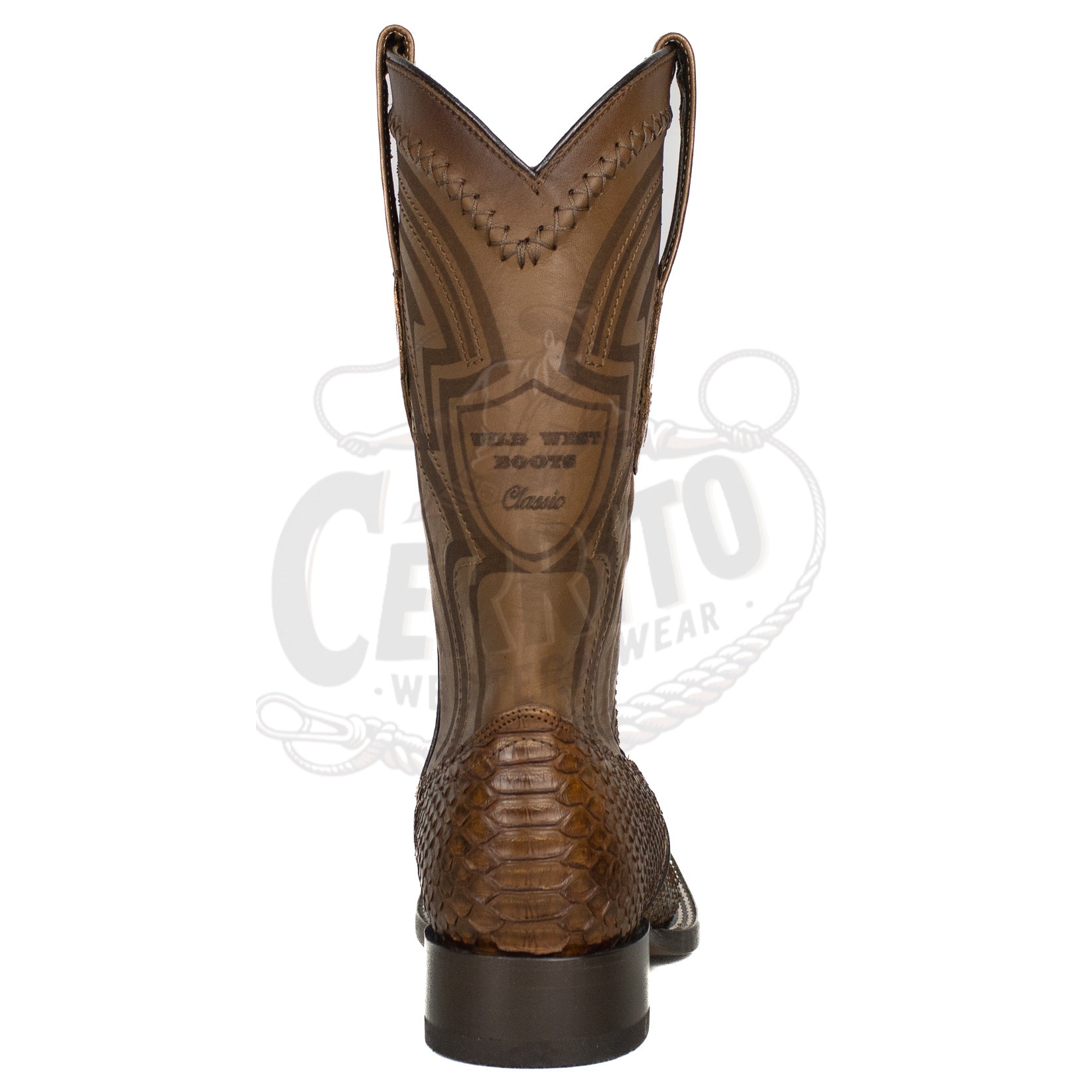 Wild West Men Python Porto Brown 824L5766 Square Toe Boot
