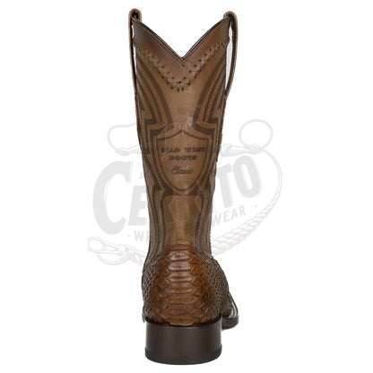 Wild West Men Python Porto Brown 824L5766 Square Toe Boot