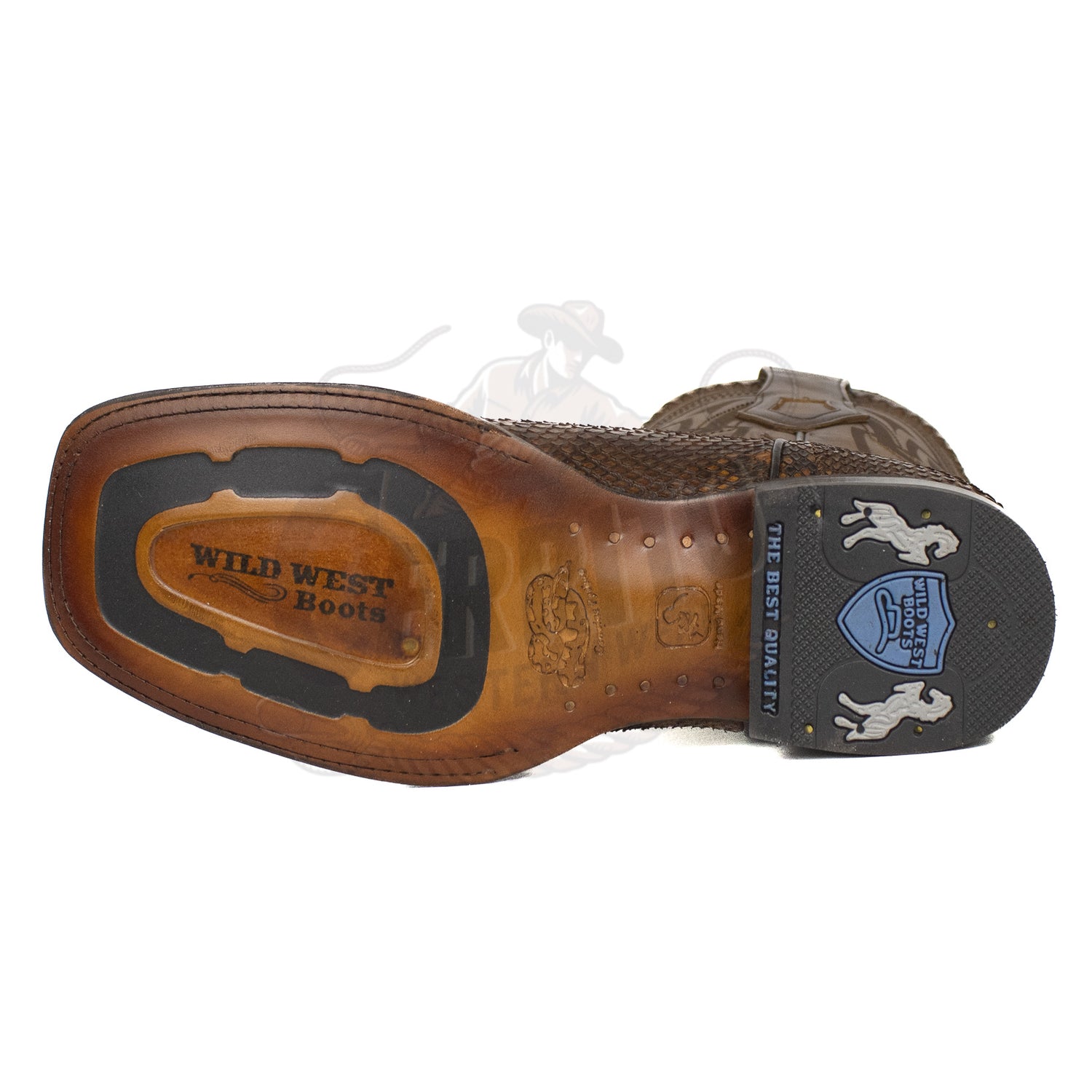 Wild West Men Python Porto Brown 824L5766 Square Toe Boot