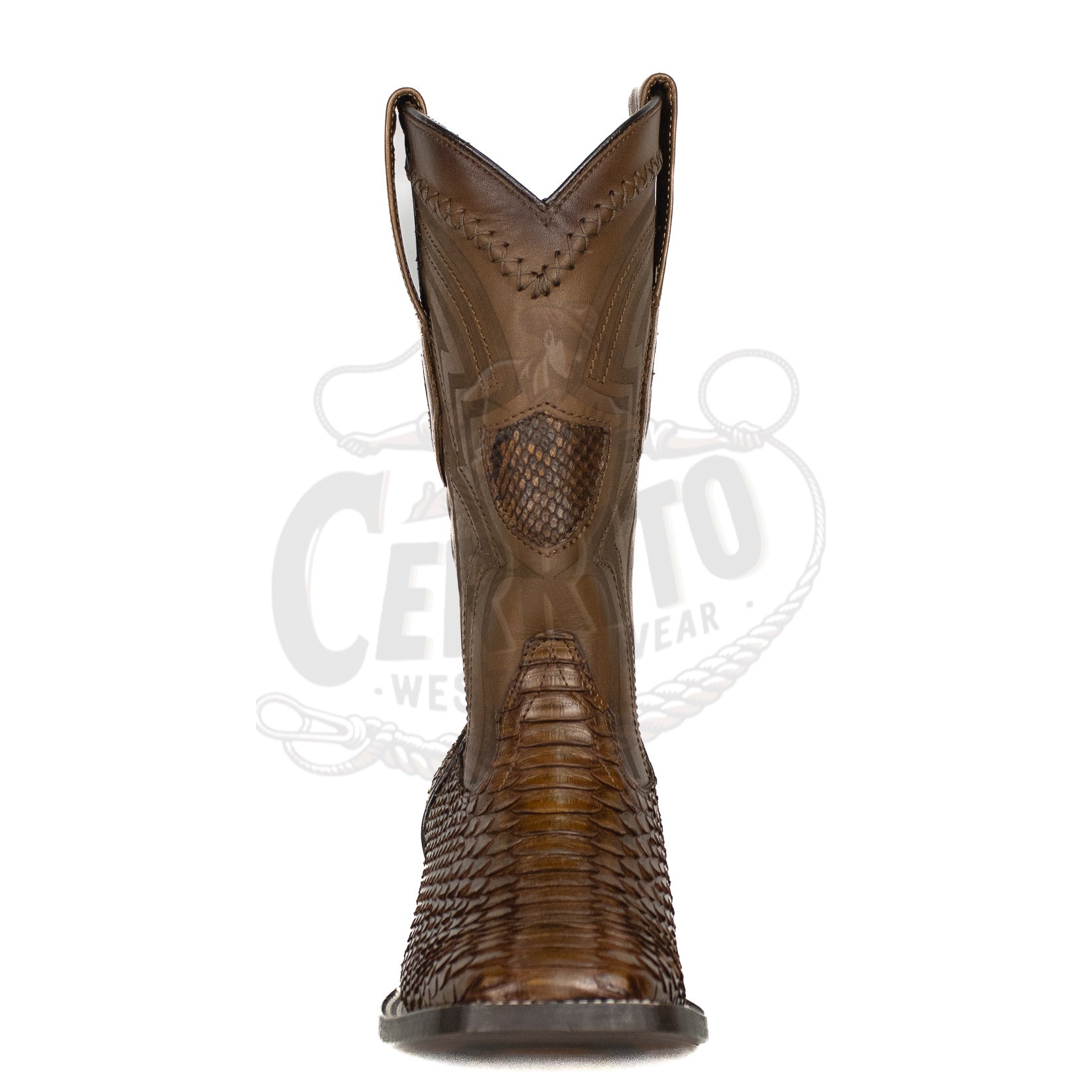 Wild West Men Python Porto Brown 824L5766 Square Toe Boot