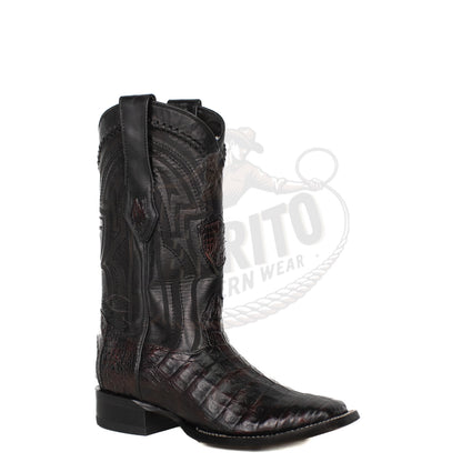 Wild West Men Caiman Belly Square Toe Blackcherry 824L8218 Boot