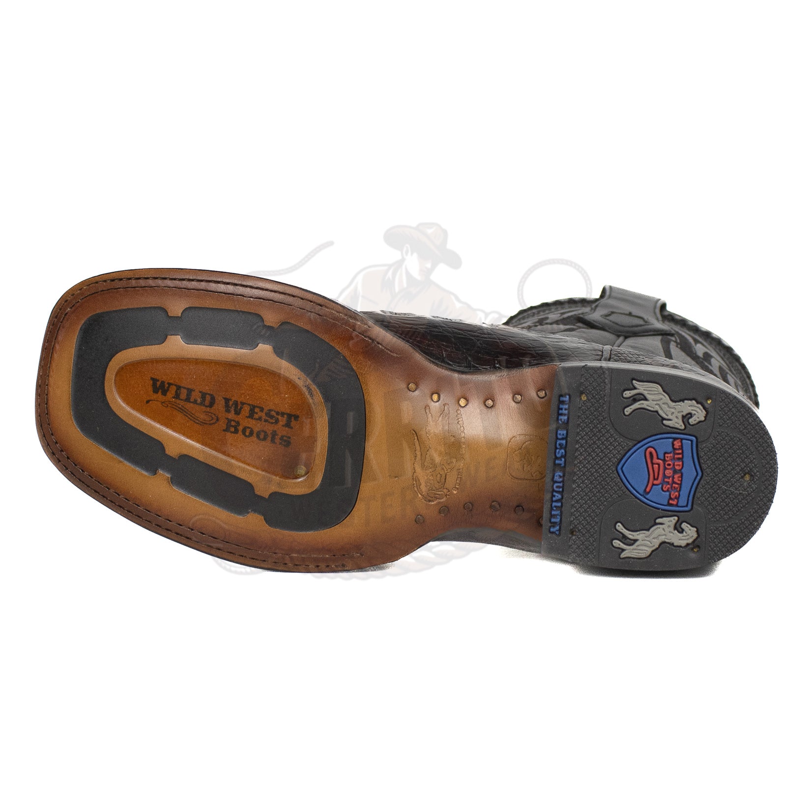 Wild West Men Caiman Belly Square Toe Blackcherry 824L8218 Boot