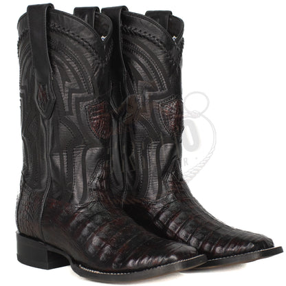 Wild West Men Caiman Belly Square Toe Blackcherry 824L8218 Boot