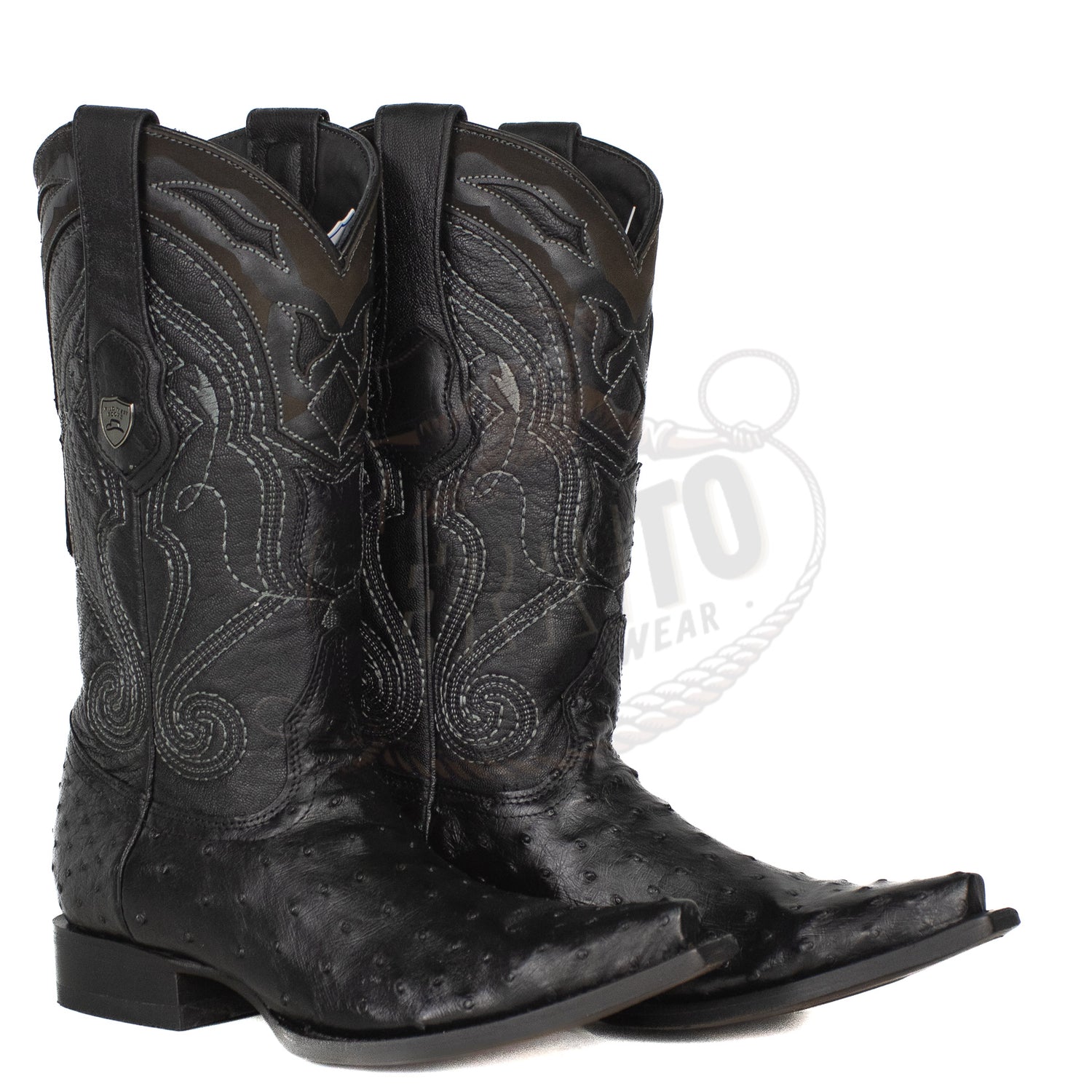 Wild West MN Ostrich Snip Toe Black 940305 Boot