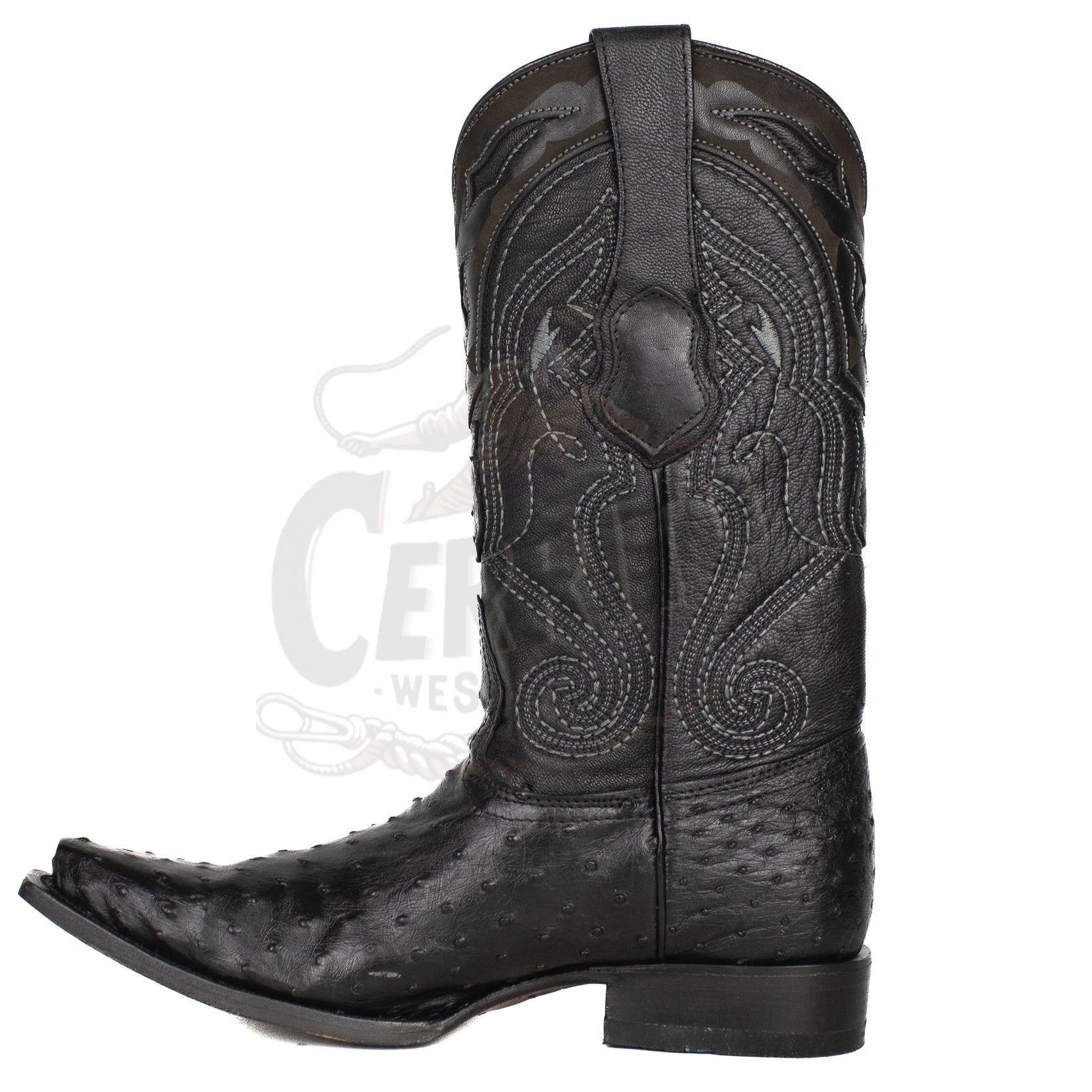 Wild West MN Ostrich Snip Toe Black 940305 Boot