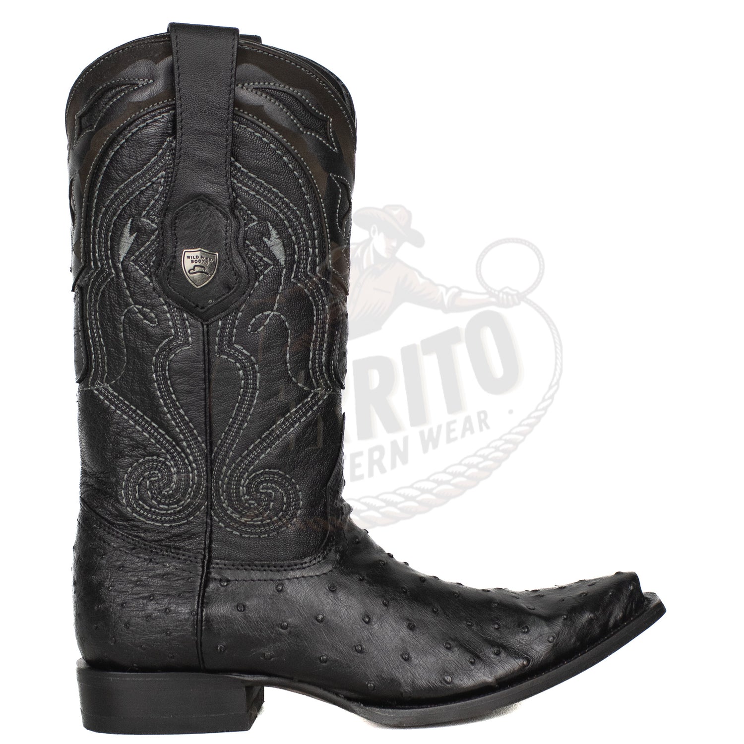Wild West MN Ostrich Snip Toe Black 940305 Boot