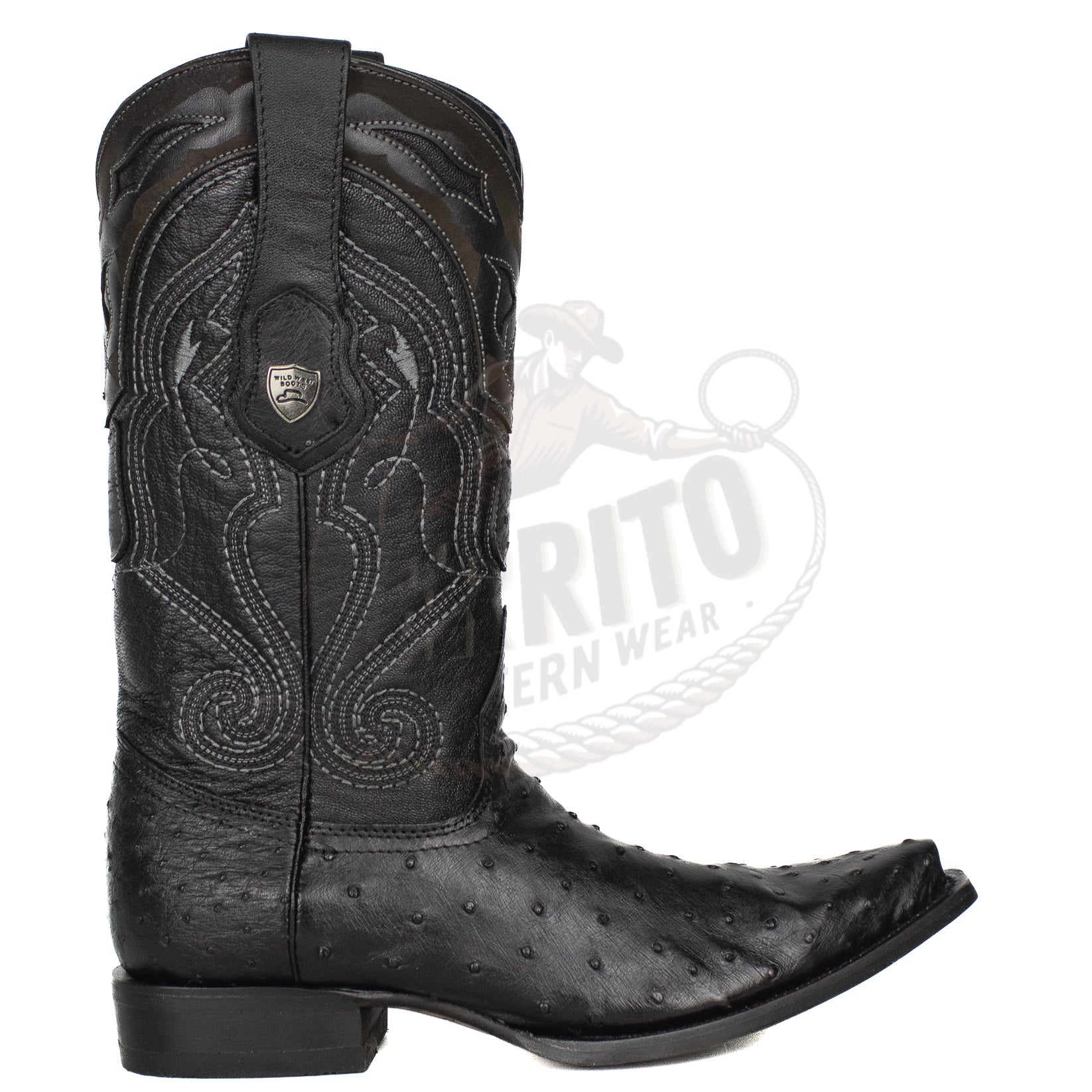 Wild West MN Ostrich Snip Toe Black 940305 Boot