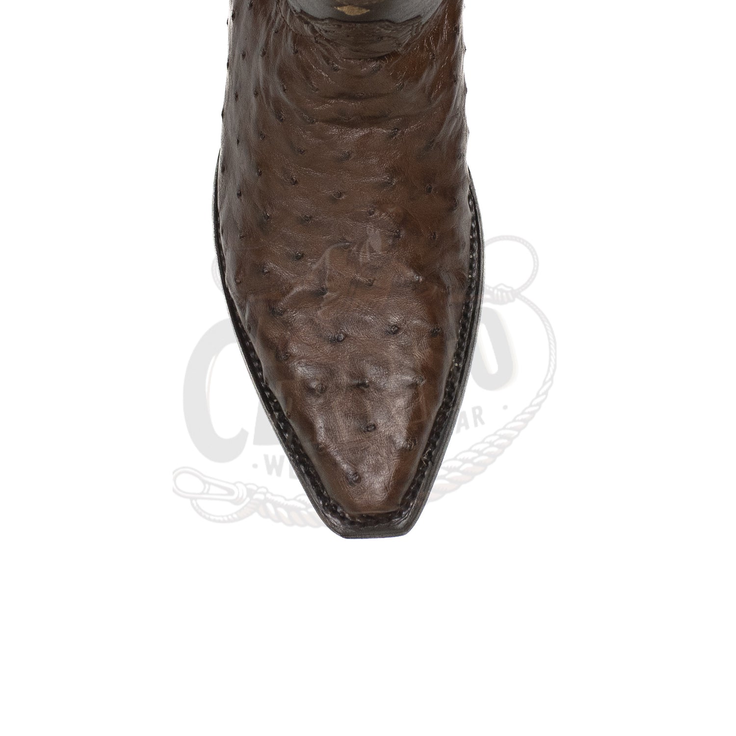 Wild West Men Ostrich Snip Toe 940307 Brown Boot