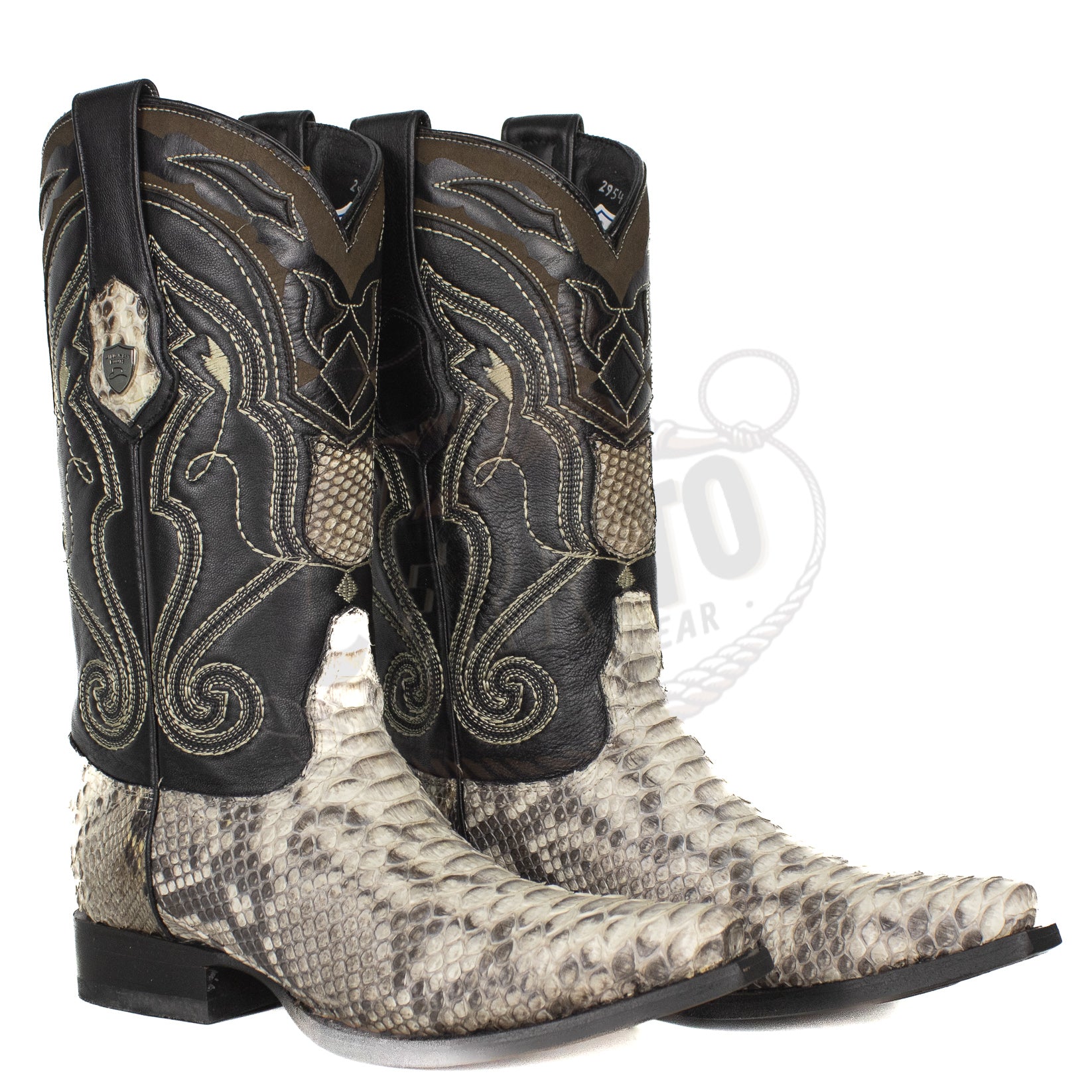 Wild West Men Natural 945749 Python Snip Toe Boot