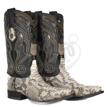 Wild West Men Natural 945749 Python Snip Toe Boot