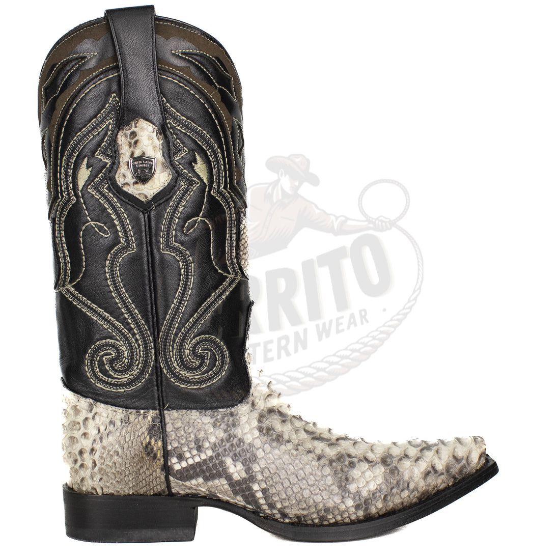 Wild West Men Natural 945749 Python Snip Toe Boot