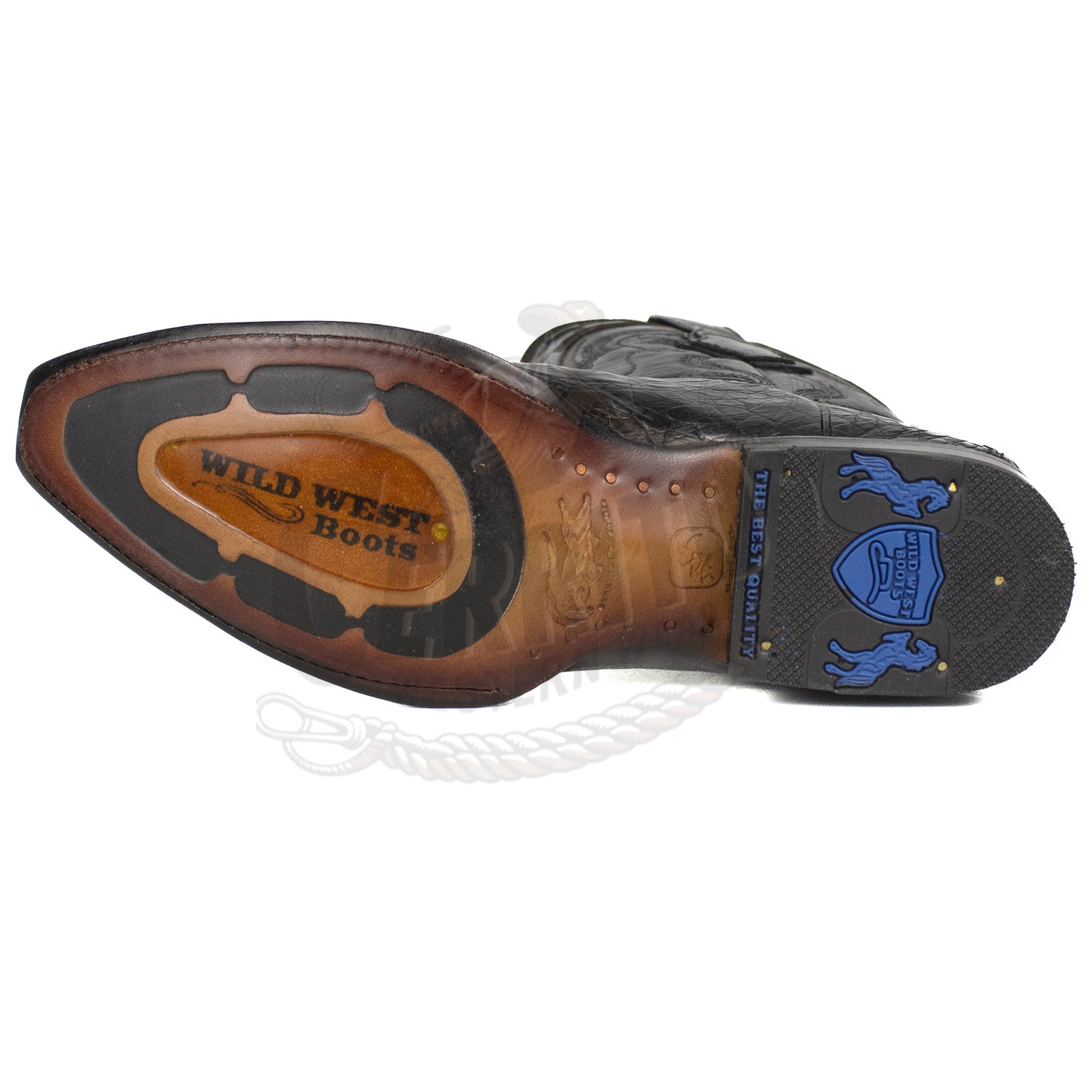 Wild West Men Caiman Belly Black 2948205 Snip Toe Boot