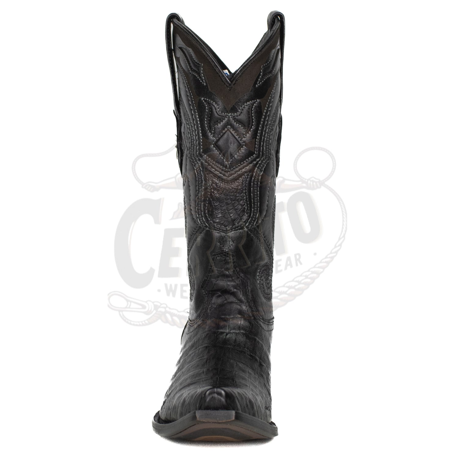 Wild West Men Caiman Belly Black 2948205 Snip Toe Boot
