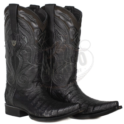 Wild West Men Caiman Belly Black 2948205 Snip Toe Boot